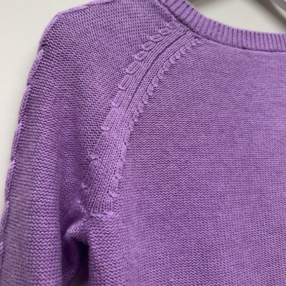 Talbots Women’s Lavender Cable Knit Sweater Long Sleeve Sz P - Picture 3 of 6